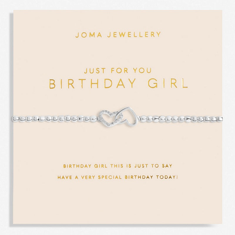 Joma Jewellery Just For You Birthday Girl Bracelet 6153 on card