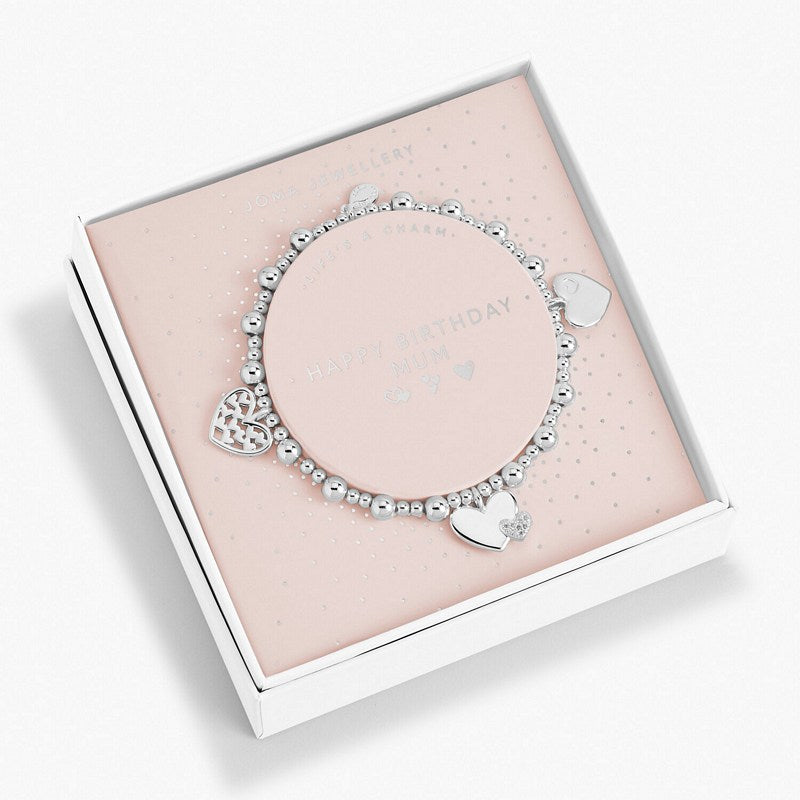 Joma Jewellery Life's A Charm Bracelet Happy Birthday Mum 6165 in box