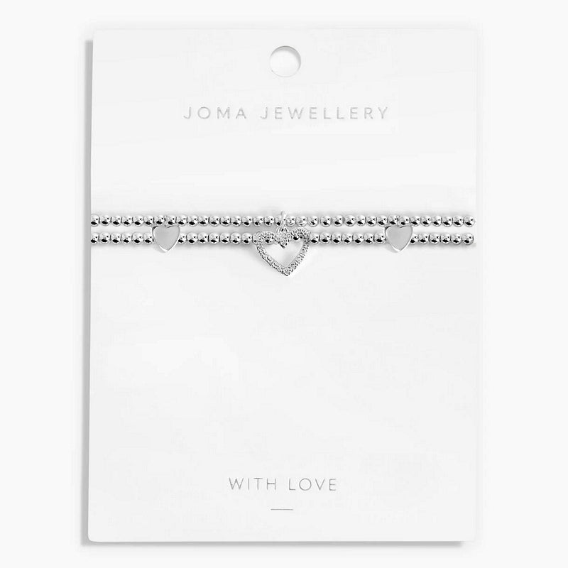 Joma Jewellery Lila Heart Layered Bracelet 5915 on card