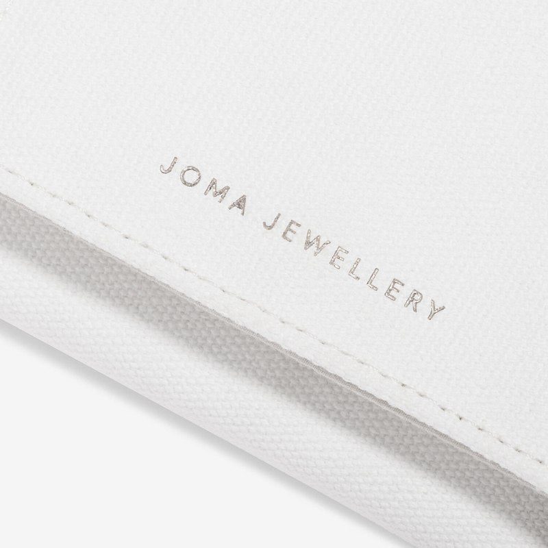 Joma Jewellery Linen Jewellery Roll Off White With Love 7356 close up