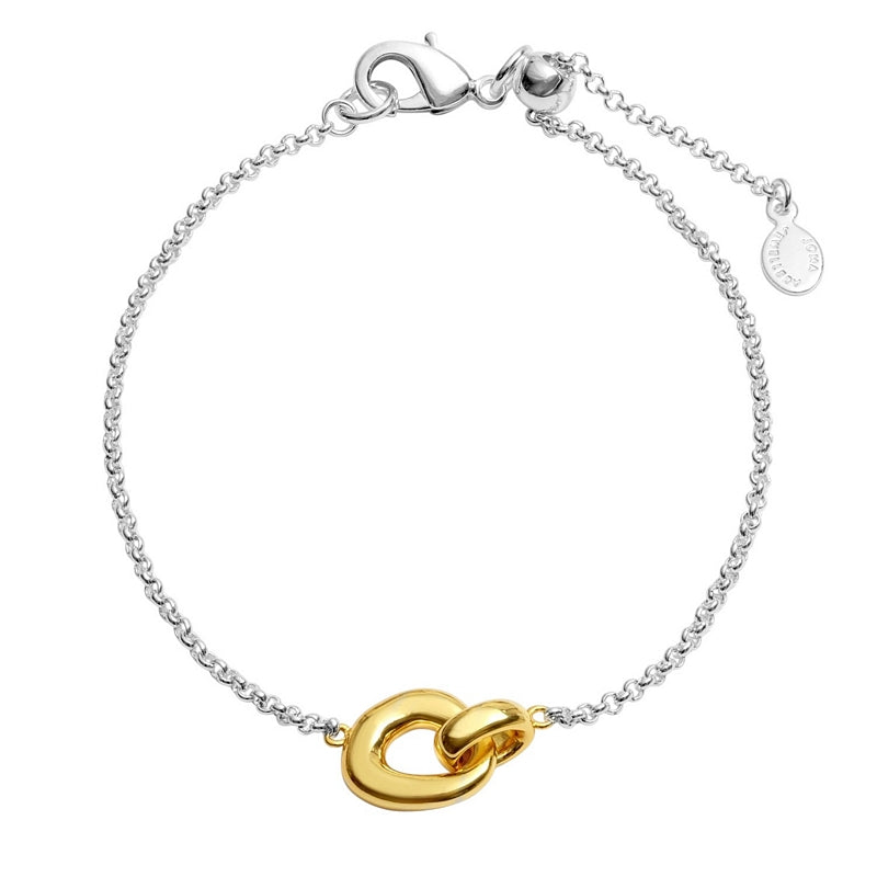 Joma Jewellery Loved By You Organic Link Bracelet Silver and Gold 10509 main