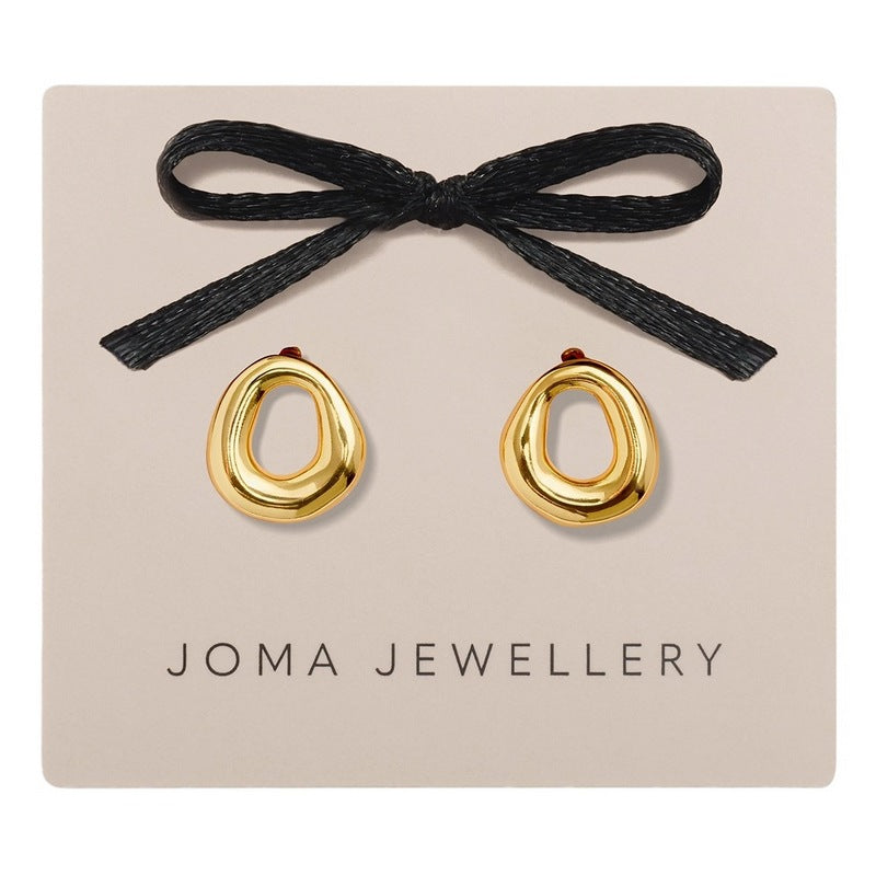 Joma Jewellery Loved By You Organic Stud Earrings Gold 10513 on card