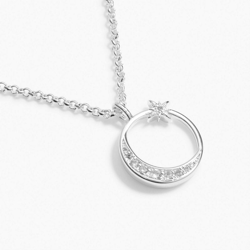 Joma Jewellery Moon Silver Necklace 6396 detail