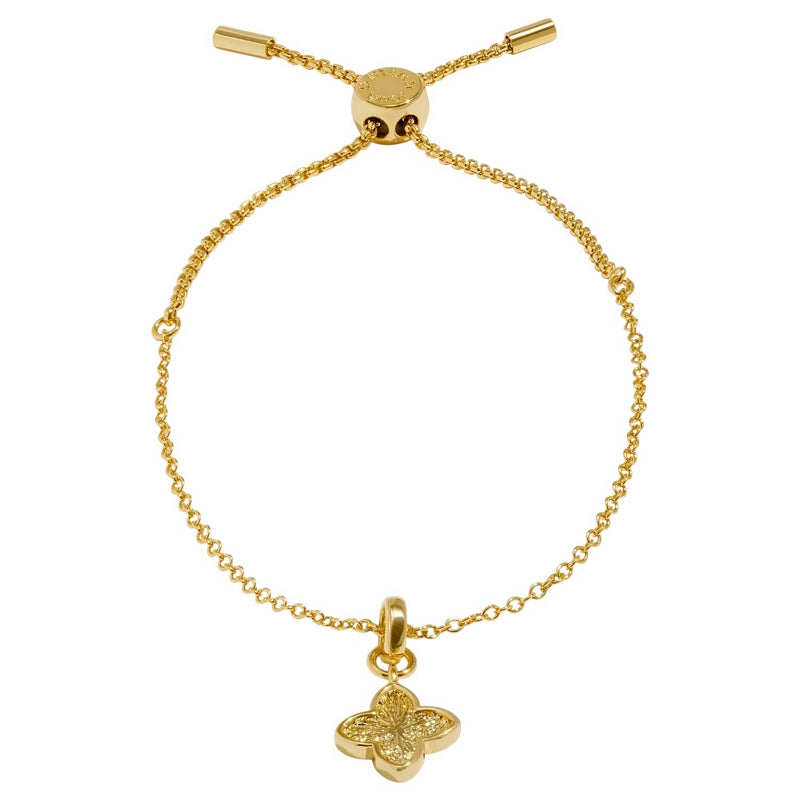 Joma Jewellery Signature Clover Collection Textured Clover Bracelet Gold 10582 main