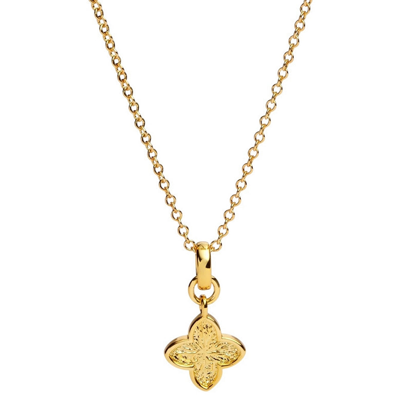 Joma Jewellery Signature Clover Collection Textured Clover Necklace Gold 10581 main