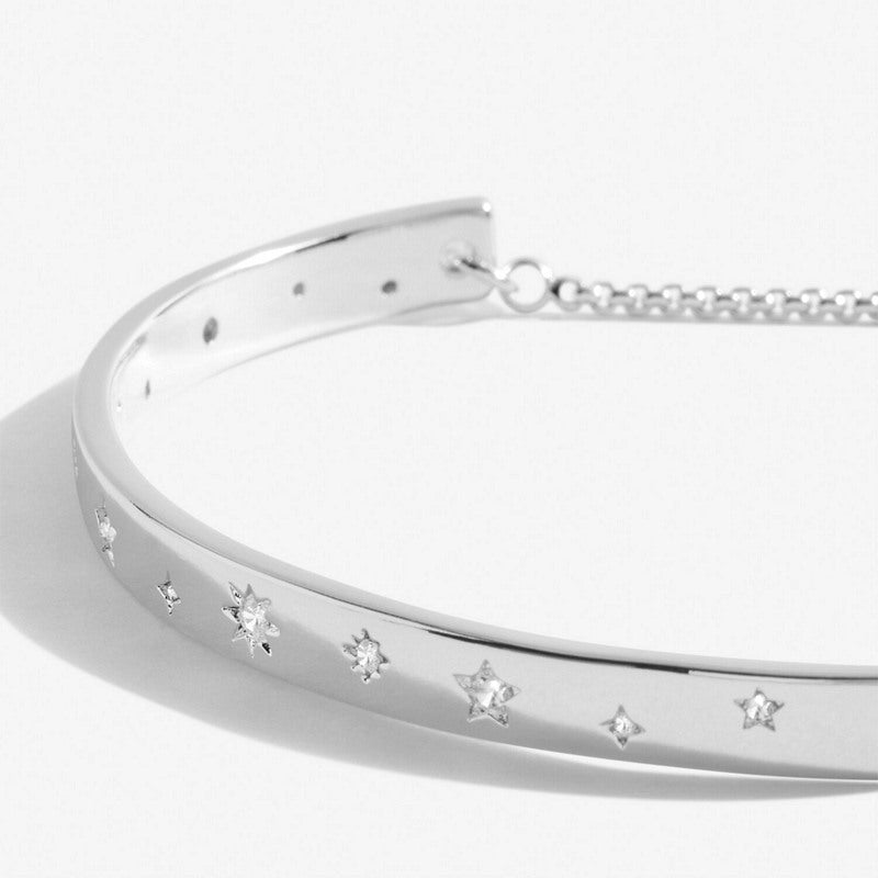 Joma Jewellery Silver Bar Bracelet CZ Stars 6122 detail