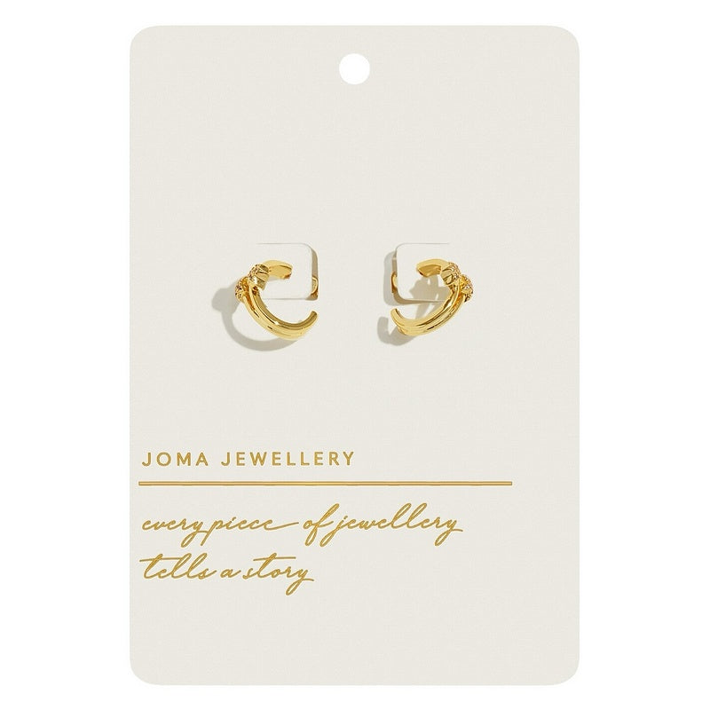 Joma Jewellery Style Stories Stars Hoop Earrings Gold Plate 9208 on card