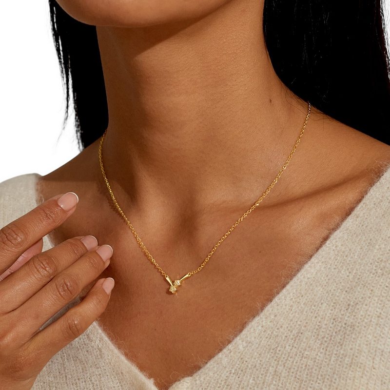Joma Jewellery Style Stories Stars Necklace Gold Plate 9206 on model