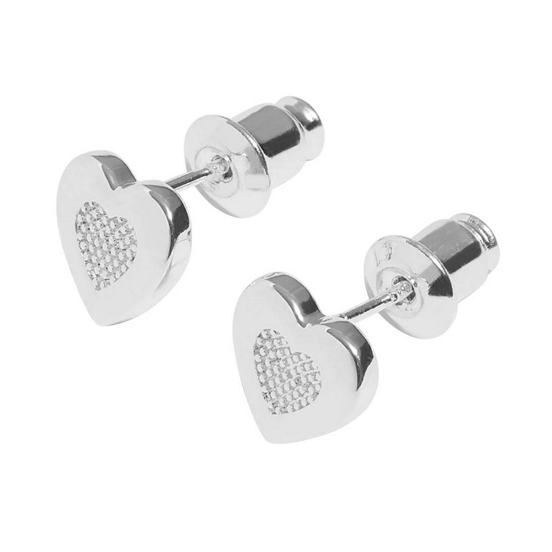 Joma Jewellery 9334 With Love Heart Stud Earrings White Bauble side
