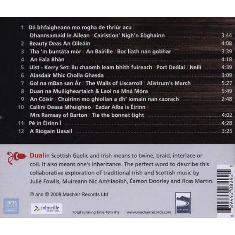 Julie Fowlis, Ross Martin, Muireann Nic Amhlaoibh & Eamon Doorley - Dual MACH001 track list