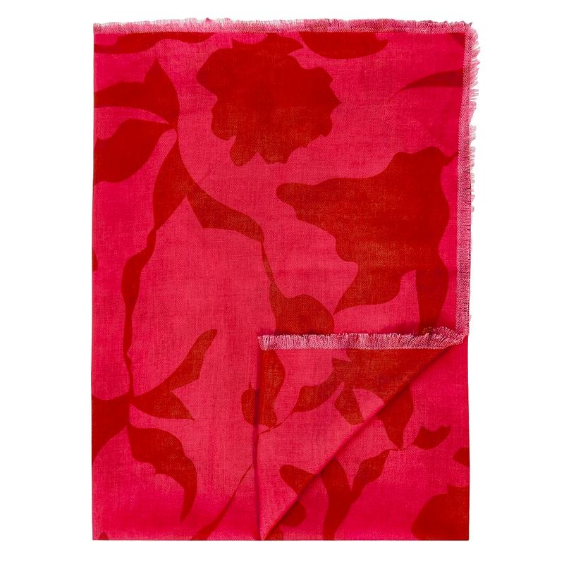 Katie Loxton Abstract Flower Scarf In Fuchsia KLS498 folded