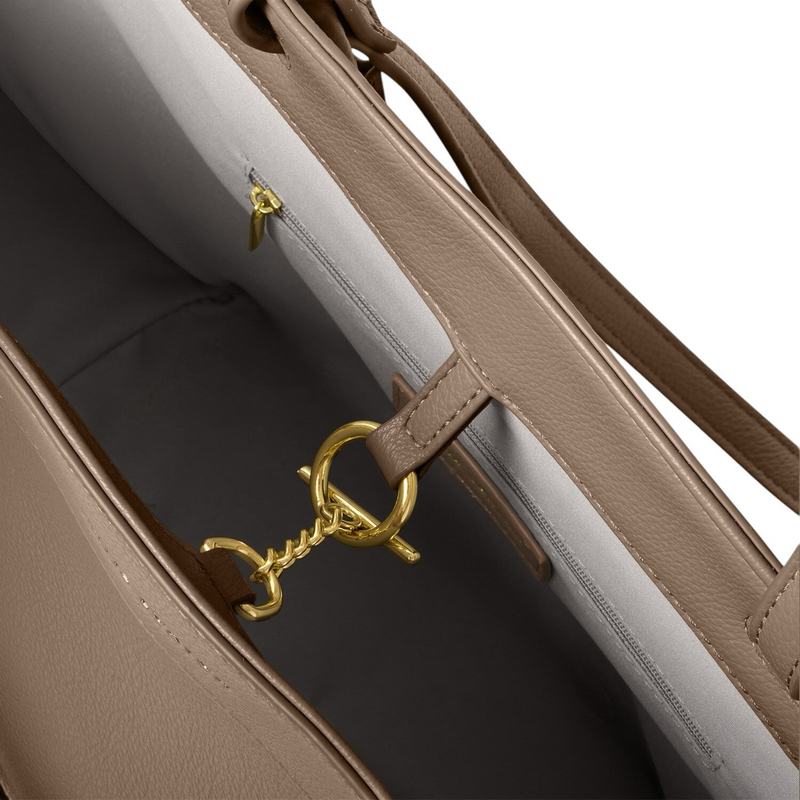 Katie Loxton Asha Tote Bag in Mocha KLB3951 fastening