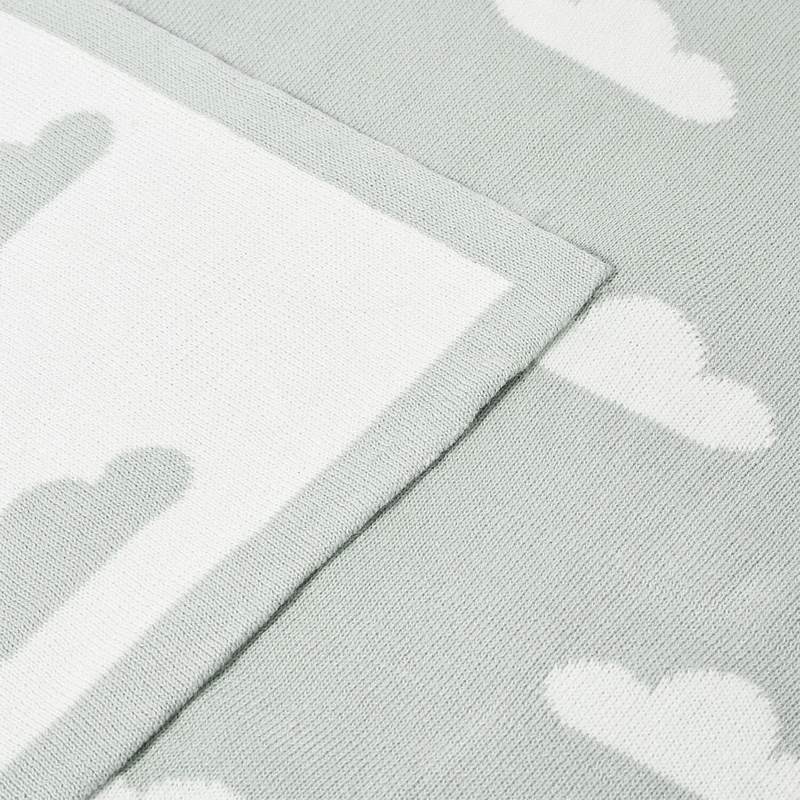 Katie Loxton Baby Blanket Printed Cloud Sage and Off White BA0125 detail