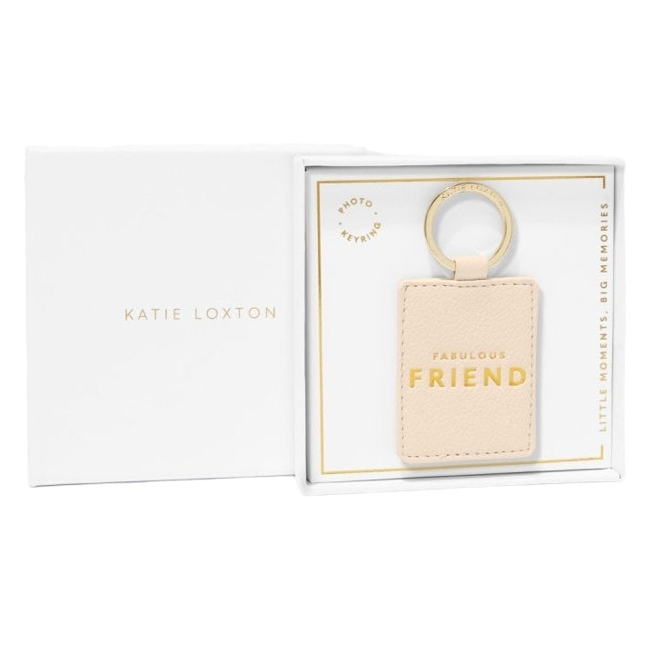 Katie Loxton Beautifully Boxed Photo Keyring Fabulous Friend in Eggshell KLB3050 front