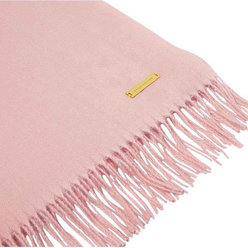 Katie Loxton Blanket Scarf in Dusty Rose KLS614 fringe