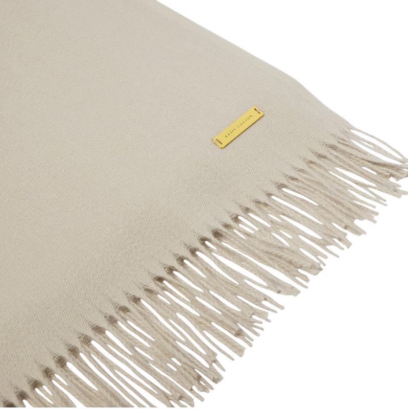 Katie Loxton Blanket Scarf in Light Sand KLS615 fringe