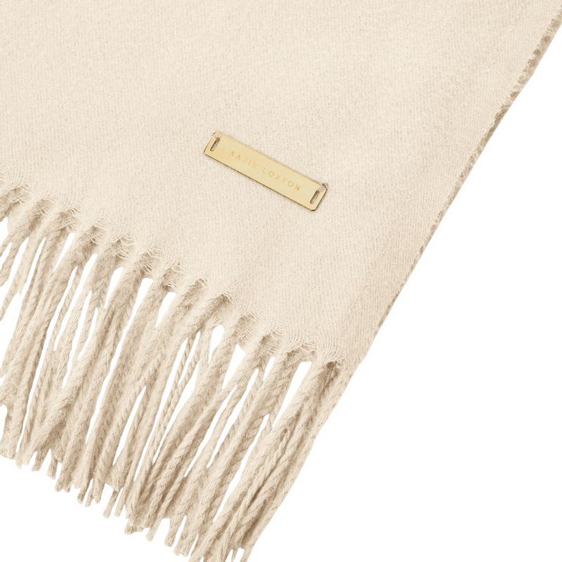 Katie Loxton Blanket Scarf in Off White KLS570 logo bar