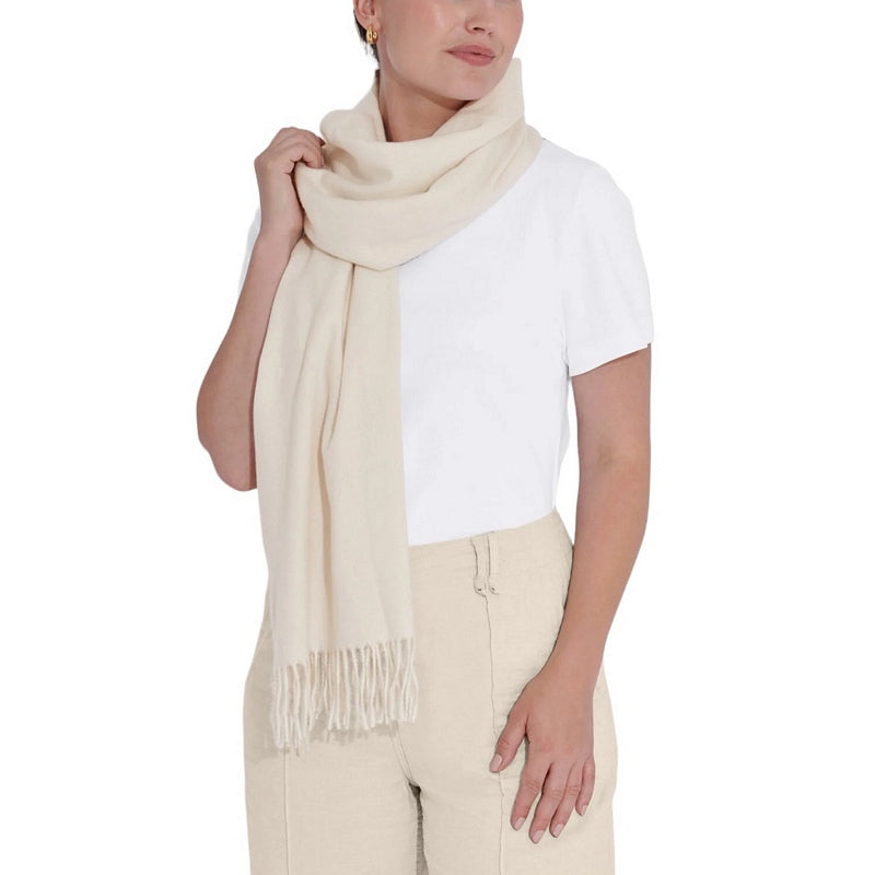 Katie Loxton Blanket Scarf in Off White KLS570 on model