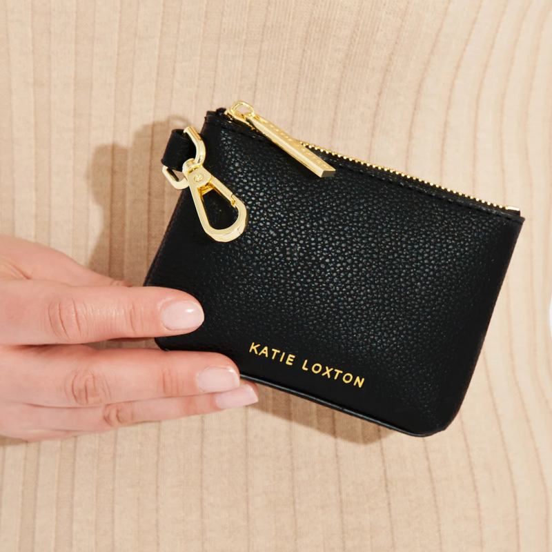 Katie Loxton Evie Clip On Coin Purse in Black KLB2878 lifestyle
