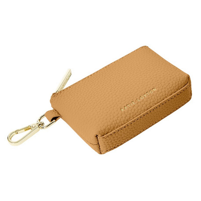 Katie Loxton Evie Clip On Coin Purse in Tan KLB3227 lying