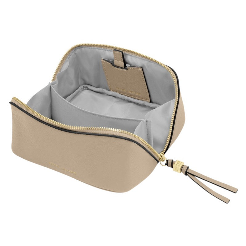Katie Loxton Fold-Out Mirror Make Up Bag Light Taupe KLB4297 open