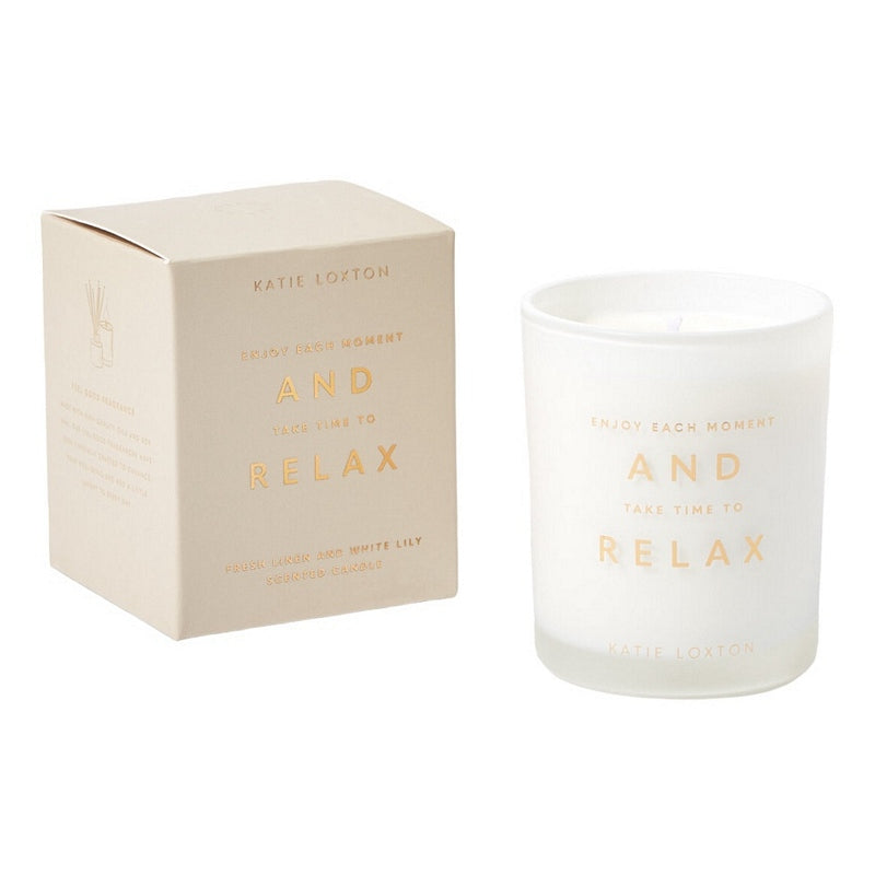 Katie Loxton Fresh Linen & White Lily Candle And Relax KLC327 main