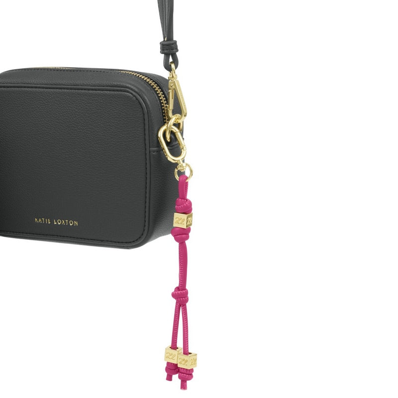 Katie Loxton Gia Bag Charm Fuchsia KLB4352 on bag