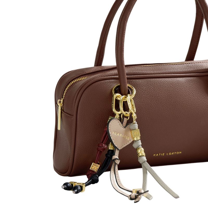 Katie Loxton Gia Bag Charm Keyring Cherry KLB4350 on bag