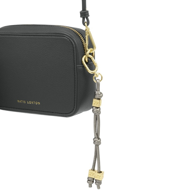 Katie Loxton Gia Bag Charm Keyring Pewter KLB4353 on bag
