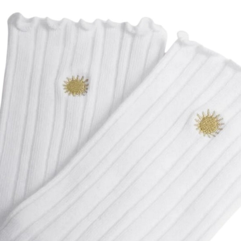 Katie Loxton Gift Boxed Snug Socks Frill Sun White KLS748 detail