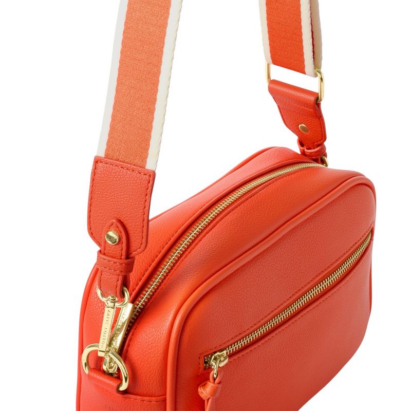 Katie Loxton Hallie Crossbody Bag in Deep Orange Medium KLB3915 hanging