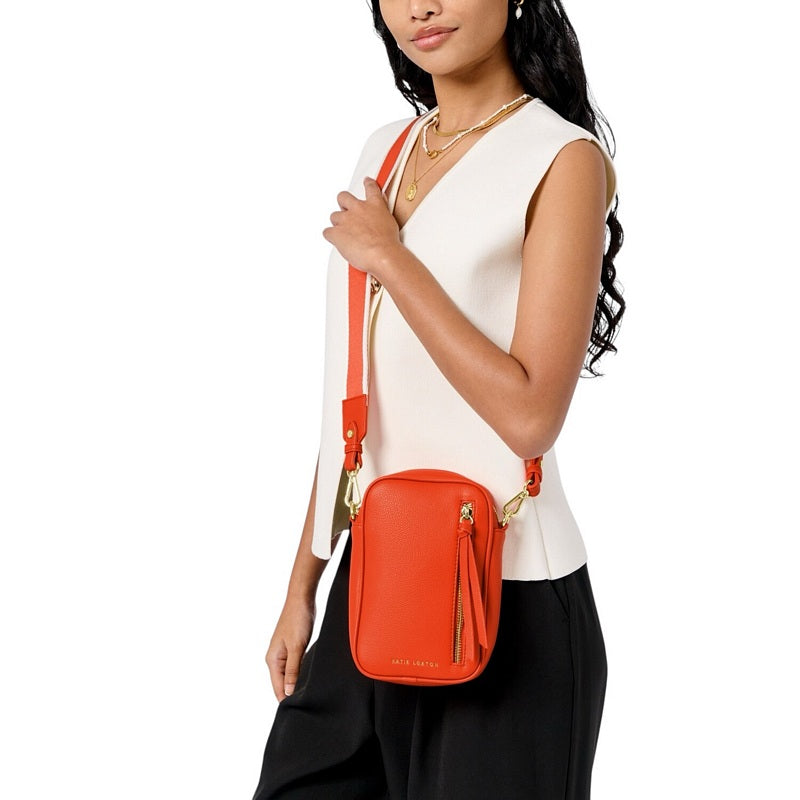 Katie Loxton Hallie Crossbody Bag in Deep Orange Small KLB3912 on model