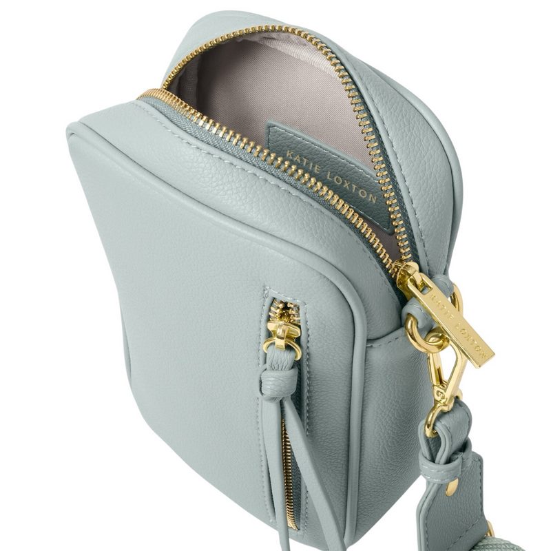 Katie Loxton Hallie Crossbody Bag in Duck Egg Blue Small KLB3911 open