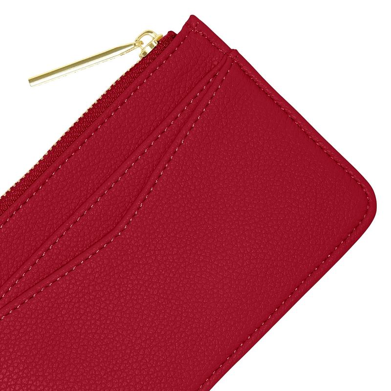 Katie Loxton Hana Coin and Cardholder in Garnet Red KLB3589 detail