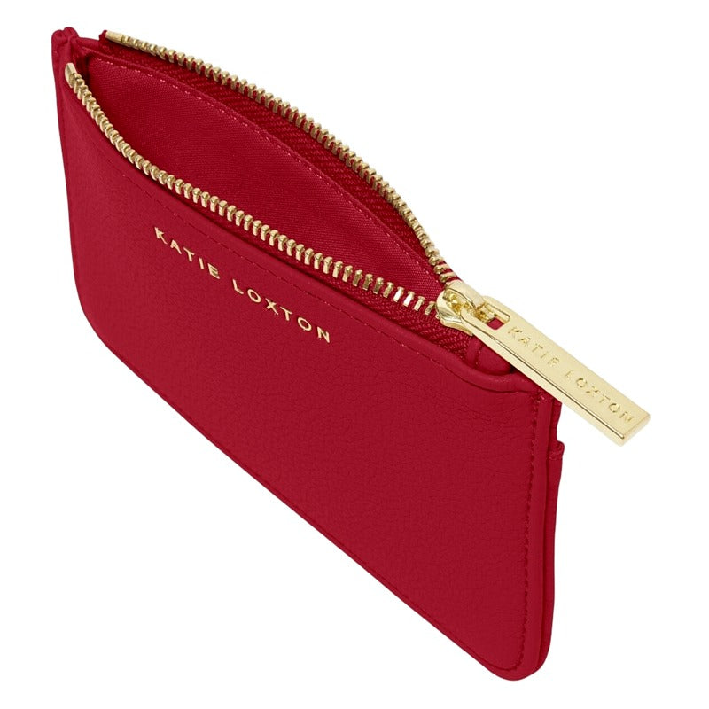 Katie Loxton Hana Coin and Cardholder in Garnet Red KLB3589 open