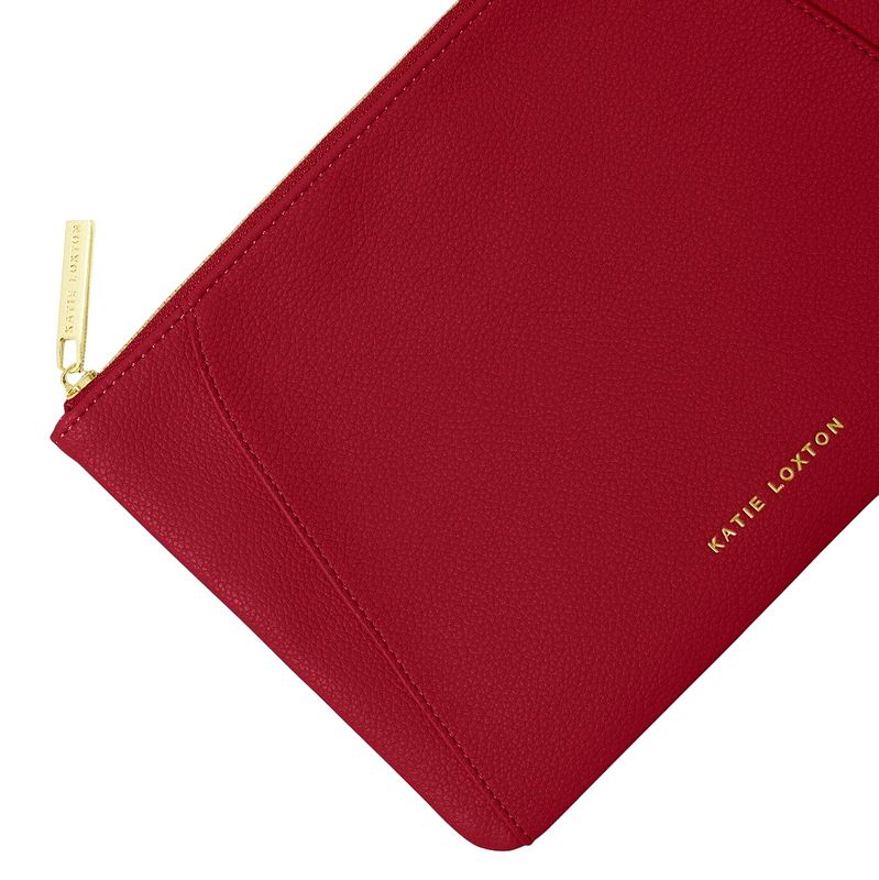 Katie Loxton Hana Pouch in Garnet Red KLB3605 detail