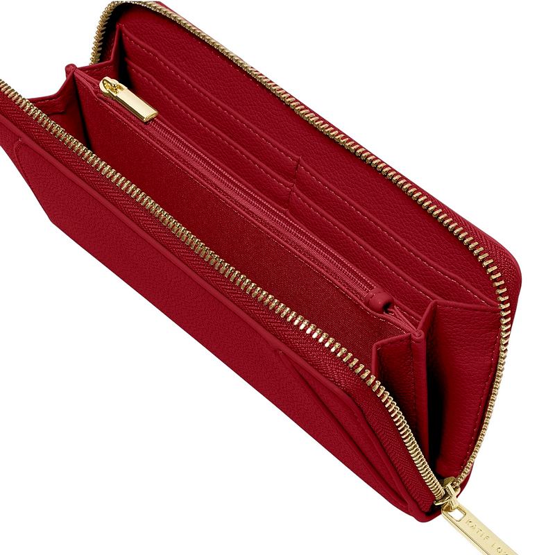 Katie Loxton Hana Purse in Garnet Red KLB3597 open