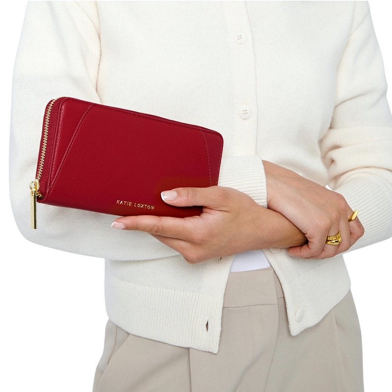 Katie Loxton Hana Purse in Garnet Red KLB3597 with model