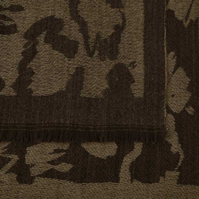 Katie Loxton Large Leopard Printed Blanket Scarf in Mink and Black KLS517 fabric detail