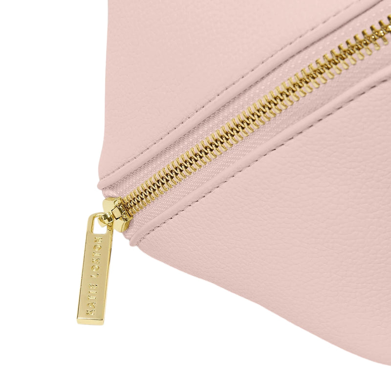 Katie Loxton Makeup and Wash Bag Large in Pink KLB3347 zip detail
