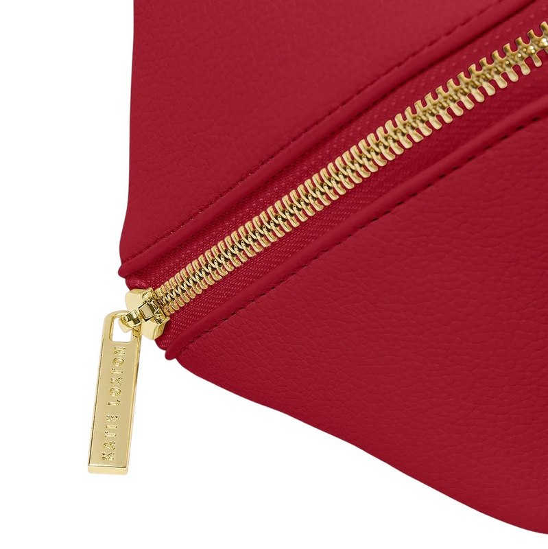 Katie Loxton Makeup and Wash Bag Medium in Garnet Red KLB3767 detail