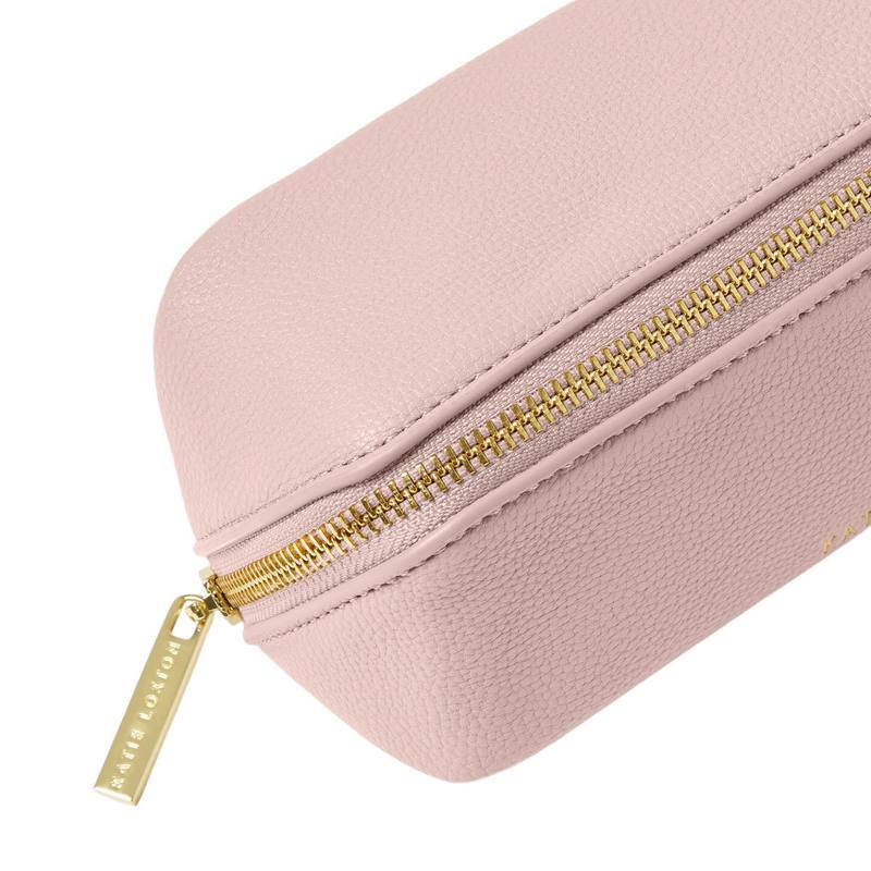 Katie Loxton Makeup and Wash Bag Small in Pink KLB3355 zip detail