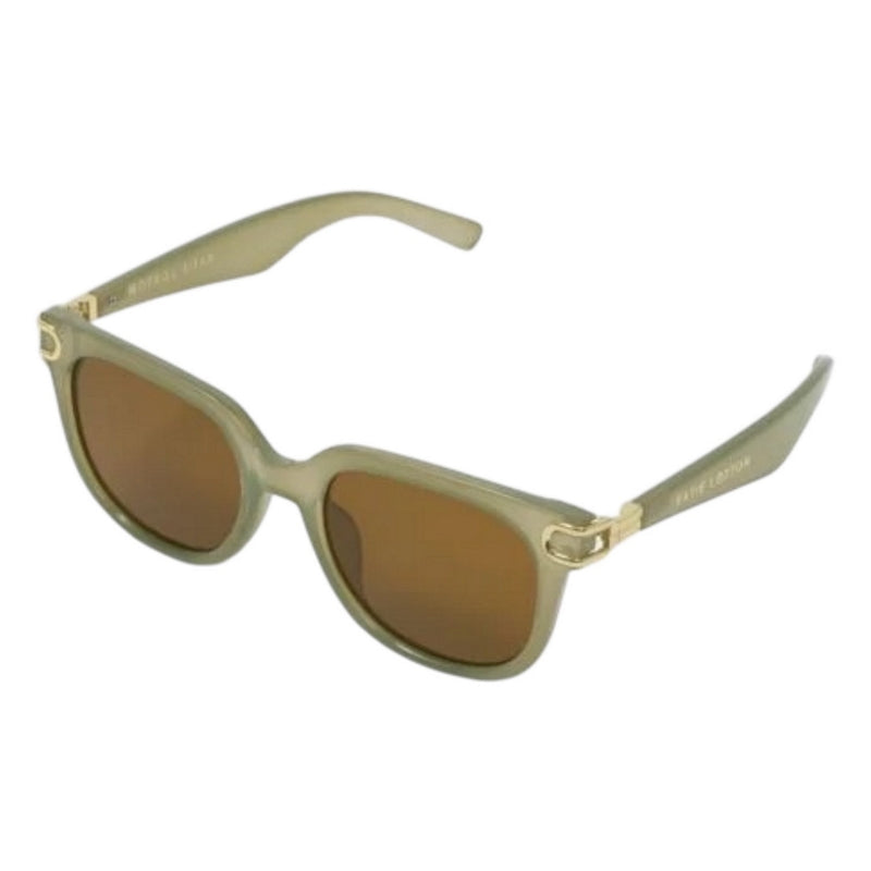 Katie Loxton Manhattan Sunglasses Frosted Green KLSG115 angled