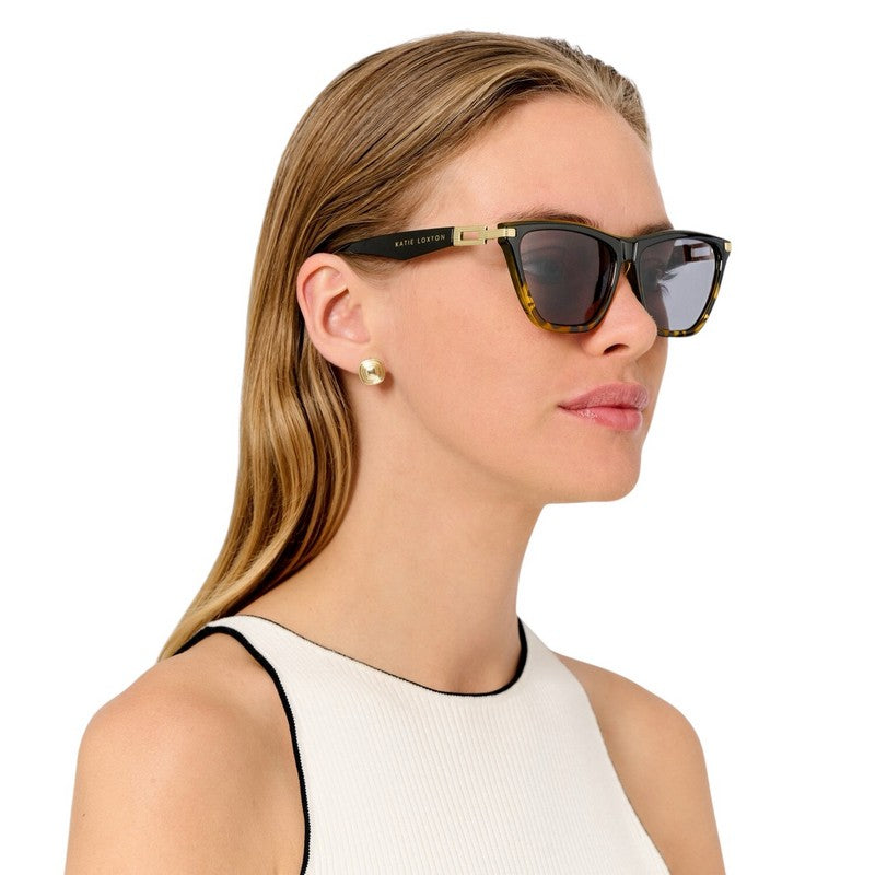 Katie Loxton Marbella Sunglasses Black Tortoiseshell Gradient KLSG088 on model