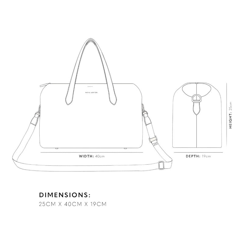 Katie Loxton Milan Cabin Bag Deep Rose KLB4291 dimensions