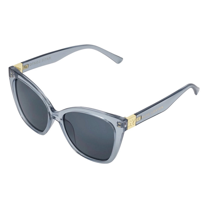 Katie Loxton Mykonos Sunglasses Blue Transparent KLSG110 angled