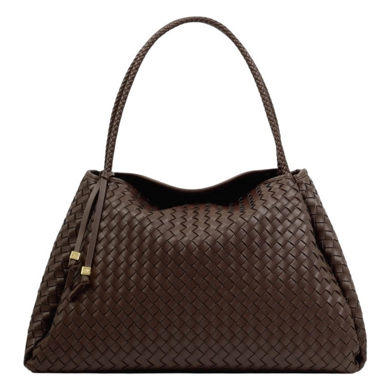 Katie Loxton Nova Hand Woven Large Shoulder Bag Chocolate KLB4215 front