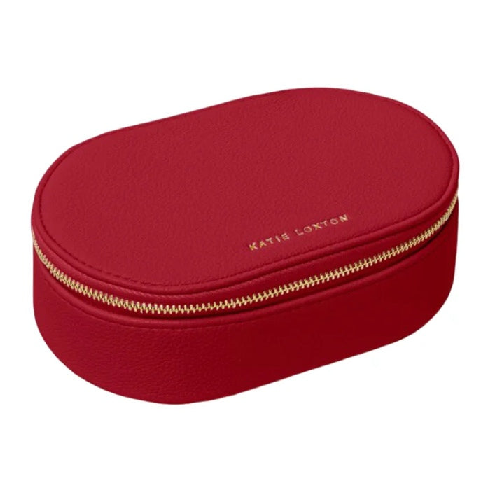 Katie Loxton Oval Jewellery Box A little Sparkle in Garnet Red KLB3771 main