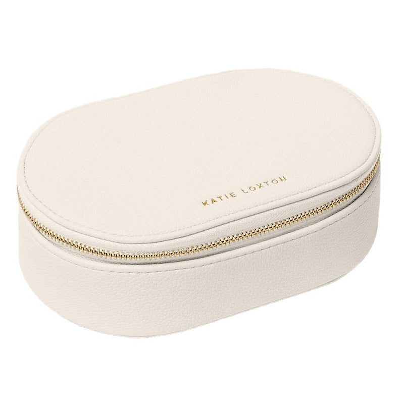 Katie Loxton Oval Jewellery Box in Off White KLB3360 front