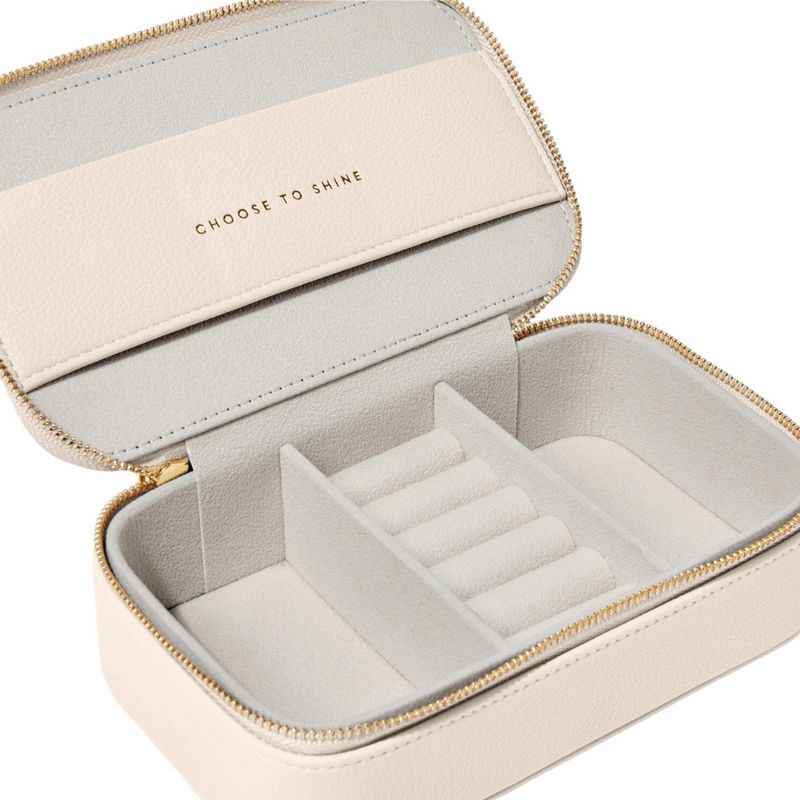 Katie Loxton Pebble Jewellery Box Choose to Shine in Eggshell KLB3013 open